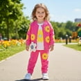 thumbnail image 6 of Peacolate 1-5Years Spring Autumn Infant Little Baby Girls 3pcs Sets Flowers Print Long Sleeve Jacket and Pants,Hot pink,2-3Years, 6 of 6