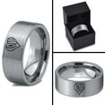 thumbnail image 4 of Tungsten Heart Love Hippy Boho Emoji Band Ring 8mm Men Women Comfort Fit Gray Flat Cut Brushed Polished, 4 of 4