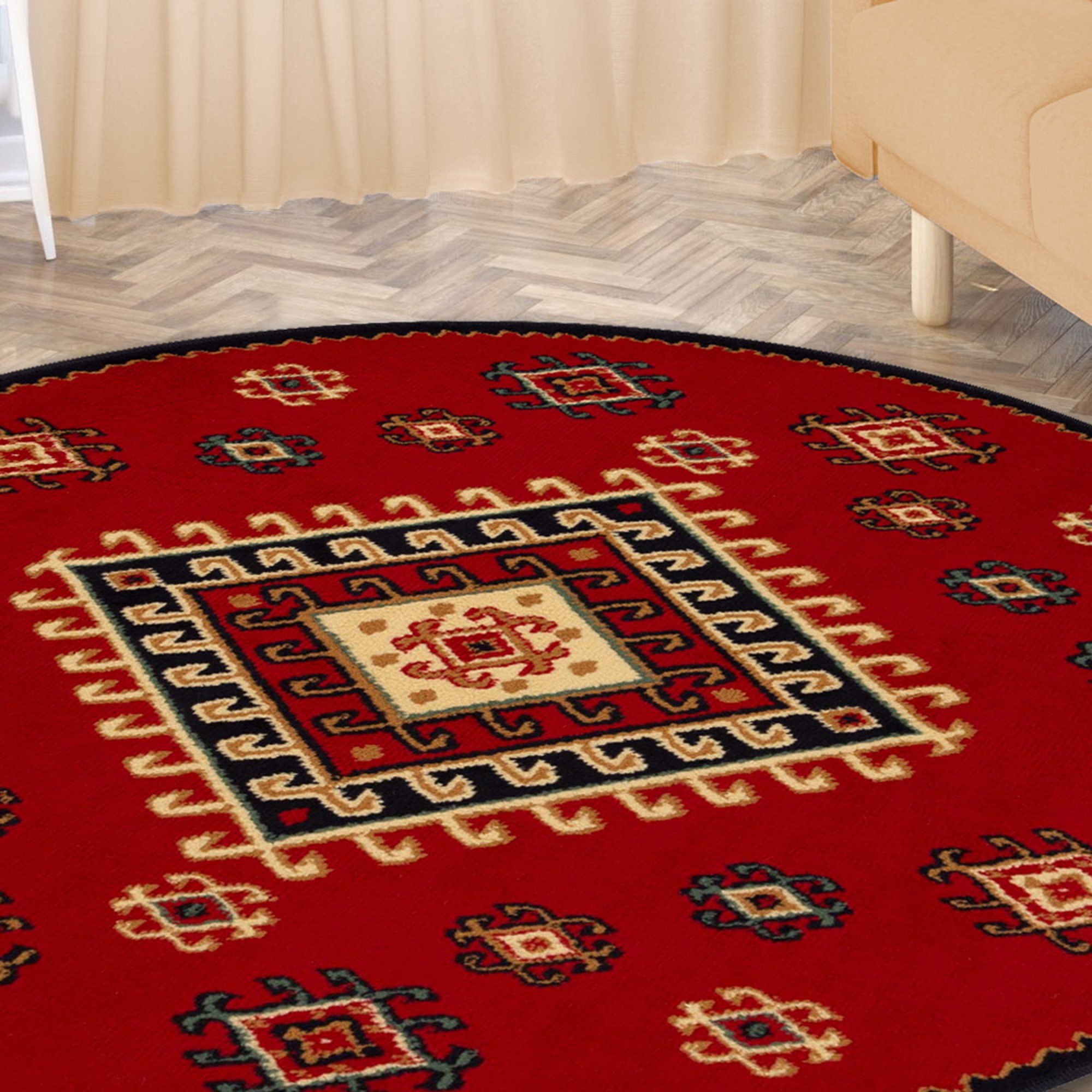 Impressions Floral Geometric Ikat Area Rug, 5' x 5'