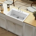 thumbnail image 3 of Gourmetier KGPF342410Y38E 34" Fireclay Farmhouse Kitchen Sink, Glossy White, 3 of 7