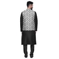 thumbnail image 3 of Atasi Solid Kurta Pajama & Printed Nehru Jacket Set For Mens Party Wear, 3 of 3