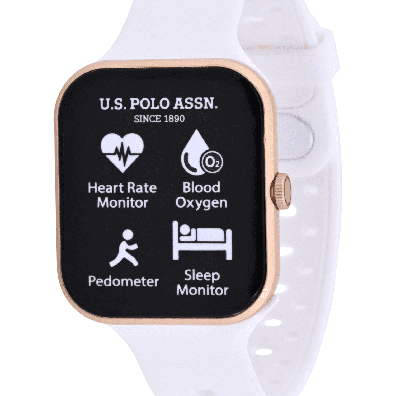 U.S. Polo Assn. Adult Unisex Smart Watch with Silicone Strap in