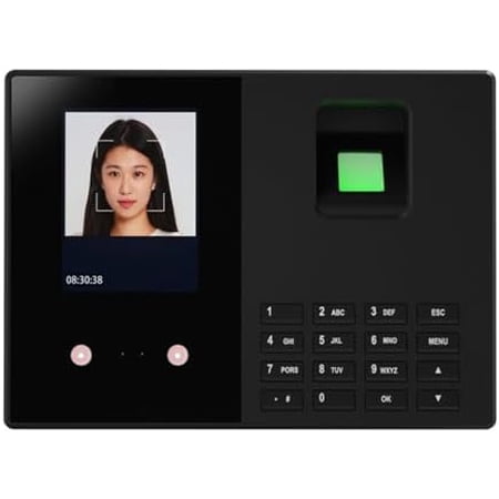 Time Attendance Face Recognition Time Clock Support Fingerprint Password Palm Print Facial Fast Recognition for Employees USB Port Data Management Device Suitable for Office Small Business$$Office