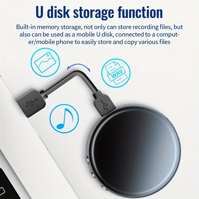 Magnetic Digital Voice Recorder with Voice Activation, Compact Audio Recorder, Digital Audio Recording Device, 96h Battery Life