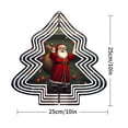 thumbnail image 3 of Metal Hanging Christmas Tree-Shaped Wind Decorations - Festive Garden Spinners with Cheerful Santa Design for Holiday Spirit, 3 of 7