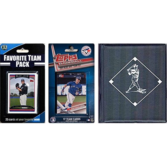 MLB Blue Jays de Toronto sous Licence Ensemble d'Équipe Topps 2017 et Cartes à Échanger de Joueur Préféré Plus Album de Rangement