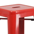 thumbnail image 2 of Bowery Hill Metal Bar Stool Chair in Red With Square Seat & Footrest, 2 of 8