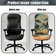 thumbnail image 4 of HELLHERO Hawaii Beach Palm Tree Print Office Chair Slipcovers Spandex, Elastic High Back Office Seat Cover, Dustproof Computer Chair Cover Size L, 4 of 7