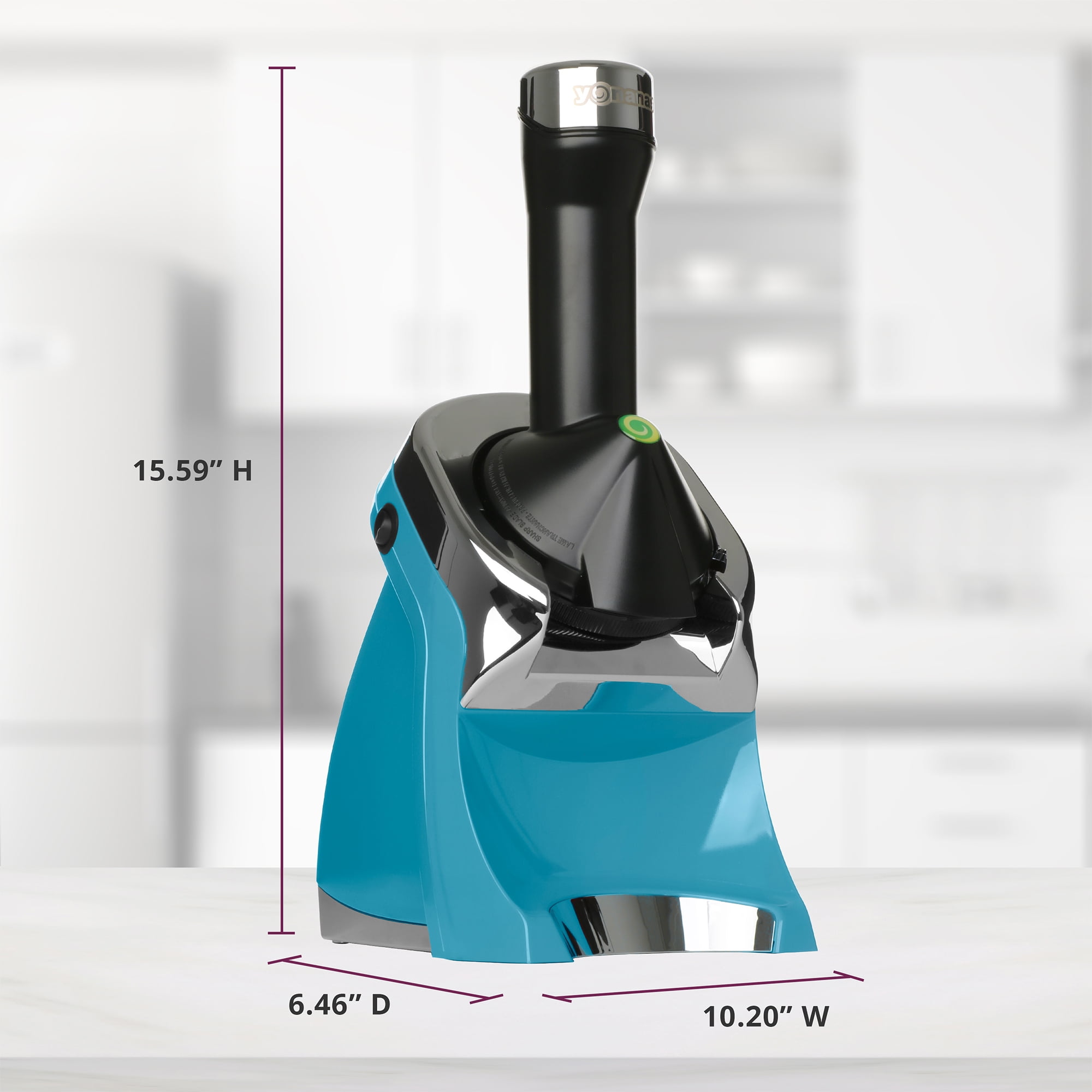 Free Shipping Yonanas Deluxe Healthy Soft Serve Frozen Fruit Dessert Maker with Expanded Recipe Book in Teal Walmart Walmart
