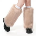 thumbnail image 1 of Inevnen 1 Pair Faux Fur Cuffs Furry Long Leg Warmer Wrist Cuff Warmer Boot Cuff, 1 of 2