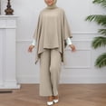 thumbnail image 4 of Elegant Women'S 2-Piece Cape Tunic & Wide-Leg Palazzo Pants Set - Flowy Casual Outfit For Daily & Dressy Occasions, 4 of 5