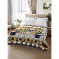 thumbnail image 3 of Twin Flat Sheet Only Green Truck Sunflower on Wood Grain Soft Microfiber Cooling Bedding Sheets Black White Plaid Flat Bed Sheet for Hotel,Home Decor, 3 of 9