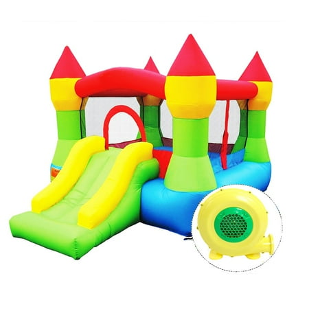Zimtown Inflatable Bounce House Castle Large Commercial Kids Moonwalk Jumper w/ 480W Air Blower Pump Fan