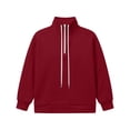 thumbnail image 4 of Horkkom Mock Neck Sweatshirt for Women Casual Trendy Drawstring Tops Quarter Zip Pullover Fall Sweatshirts XXL, 4 of 8