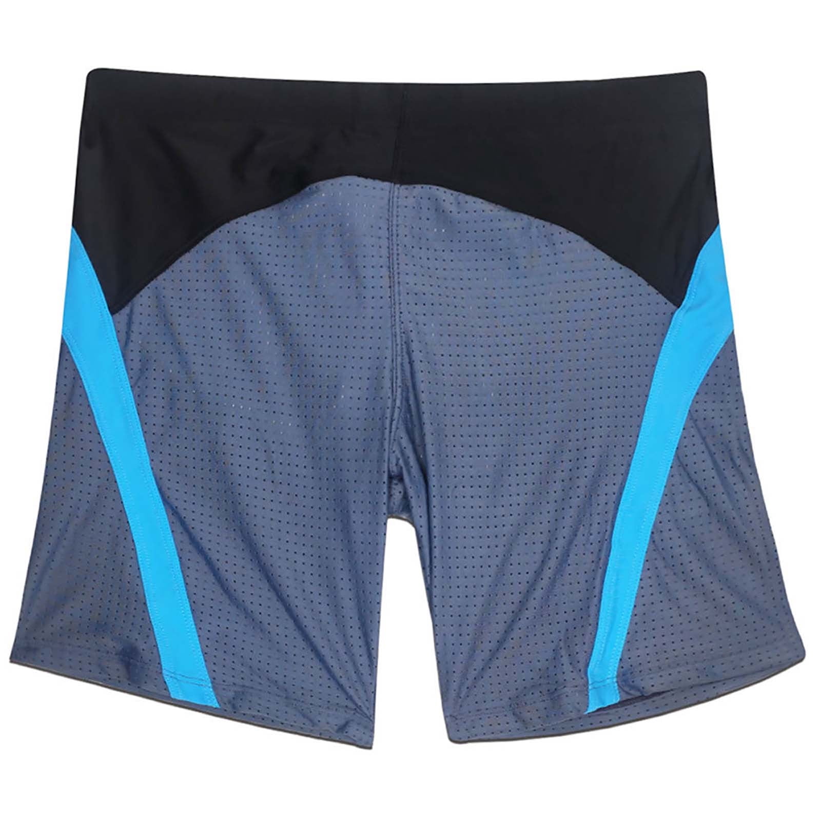 Mens Swim Trunks Quick-Drying Low Waisted Swimming Bottoms Stretchy Slim Color Block Breathable Hollow-Out Athletic Swimwear Bathing Suits Shorts