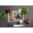 thumbnail image 2 of English Bulldog Fall Kitchen Pumpkins Glass Cutting Board Large 12 in x 15 in, 2 of 5