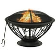thumbnail image 1 of Outdoor Fire Pit with Poker and Mesh Cover, 30 Inch Black Steel Frame, 1 of 1