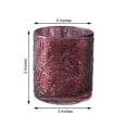 thumbnail image 4 of Balsa Circle 6 Pieces 3" Burgundy Metallic Leaves Design Mercury Glass Votive Candle Holders, 4 of 8