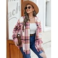 thumbnail image 6 of Weardear Womens Plus Size Shacket Jacket Flannel Plaid Long Sleeve Button Down Shirts Casual Fall Blouses Tops, 6 of 7