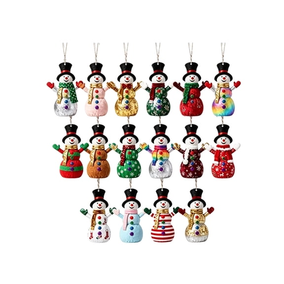 2d Snowman Christmas Tree Decorations Set, Clear Christmas Tree Ornaments Holiday Decor, Decorative Hanging Ornaments Xmas Tree Decorations