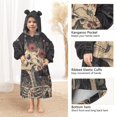 thumbnail image 3 of FORMRS Wearable Blanket Hoodie with Sleeves for Kids Cozy Flannel Sweatshirt, Skeleton with Flowers Pattern, 3 of 7