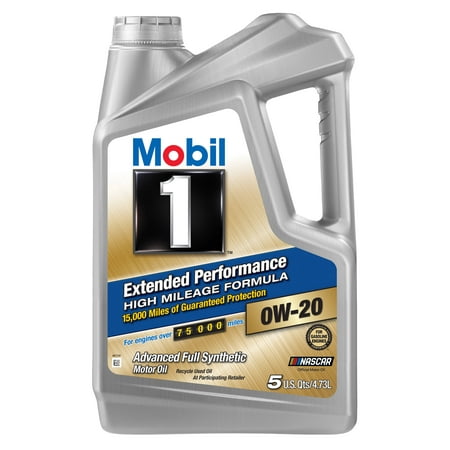 (3 pack) (3 Pack) Mobil 1 Extended Performance High Mileage Formula 0W20, 5 qt