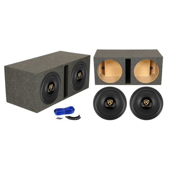 (2) Rockville W15K9D4 15" 10,000w Car Audio Subwoofers Vented Sub Box Enclosure