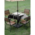 thumbnail image 5 of Square Outdoor Tablecloth with Umbrella Hole Black Mist Forest Outside Table Cloth Waterproof Patio Table Cover Retro Country Watercolor Tree Scenery Zipper Tablecloths for Picnic Camping 54x54 Inch, 5 of 8