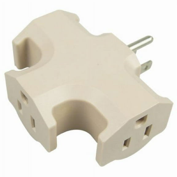 Master Electrician KAB3FT Heavy Duty Beige 3-Way Grounded Electrical Outlet Adapter - Quantity of 6