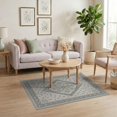 thumbnail image 3 of ODIKA 4'x6' Ivory Sage Diamond Medallion Washable Area Rug Classic Geometric Motifs With Intricate Botanical Scrollwork Multiple Stain Resistant, Low Pile, Easy Care for Dorm Room, Small Living, 3 of 7