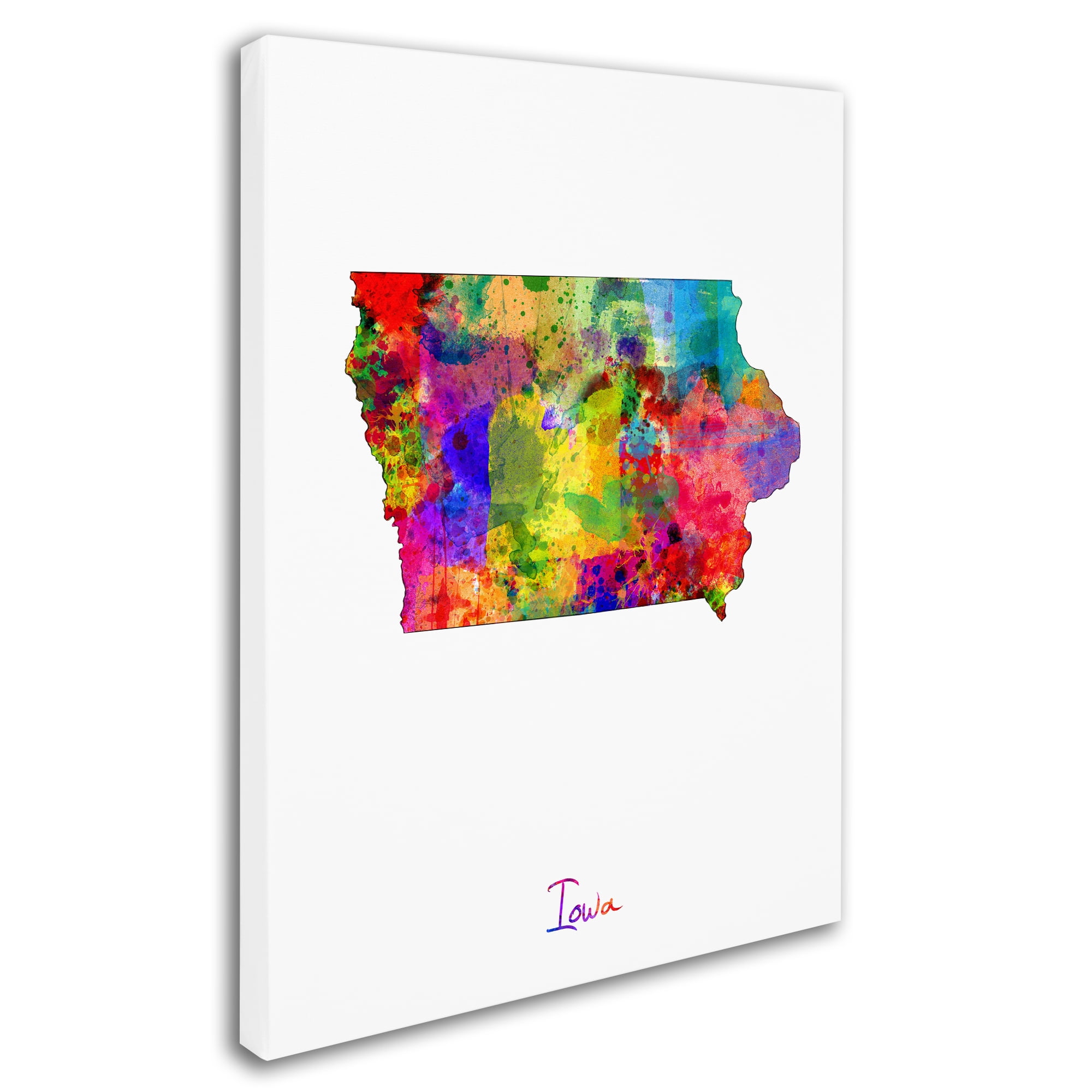 Trademark Fine Art "Iowa Map" Canvas Art by Michael Tompsett