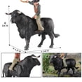 thumbnail image 2 of Cowboy with Bull Figurine Bull Rider Mini Set Texas Longhorn Cow Model Farm Animal Cattle Decoration Bullfighter Collectible, 2 of 4