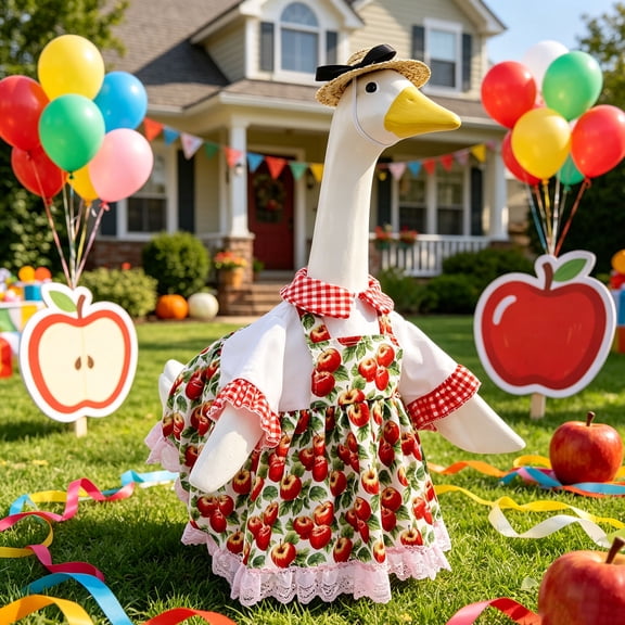 Yannianjz Goose Outfit Clothes, Waterproof Fade-Resistant, Durable Outdoor Decor, Plastic Goose Clothing for 23 Inch, Garden Porch Decoration, Holiday Yard Display