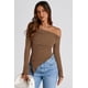 thumbnail image 3 of Remera PRETTYGARDEN Y2K Crop Top Escote Hombros Marrón XL, 3 of 9