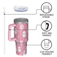 thumbnail image 4 of Pastel Halloween Ghost Pattern Tumbler with Handle and Lid,40oz Double Wall Vacuum Insulated Tumbler,Cups Gift for Women and Men, 4 of 7