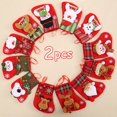 thumbnail image 3 of Calcetines de decoración navideña para el hogar, medias de dibujos animados de Papá Noel, cervatillo, muñecos de nieve, adornos colgantes para árbol de Navidad, 2 piezas, 2023, 3 of 4