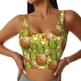 thumbnail image 2 of Picia Tropical Summer Fruit Sports Bra for Women,Padded Strappy Sports Bras Medium Support Yoga Bra with Removable Cups,Running Yoga Bra-Large, 2 of 9