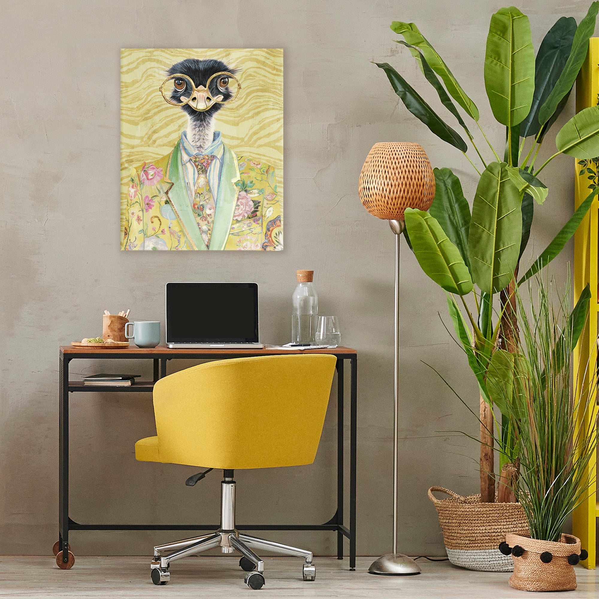 Stupell Industries Dandy Ostrich Portrait Canvas Wall Art, design by Svetlana Aleynikova