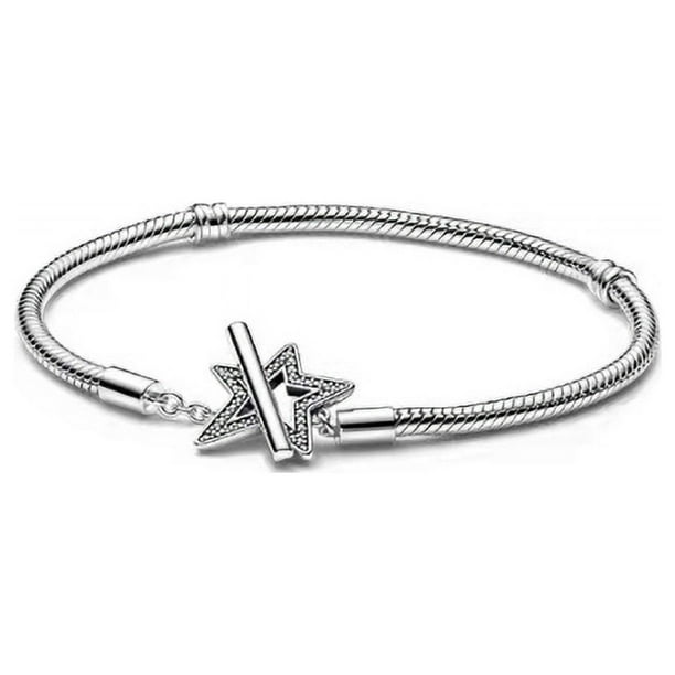 Pandora Asimétrica Cadena De Estrella Hebilla Serpiente Hueso 592357pulsera C01 Mujer Regalo Del Día De San Valentín