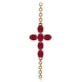thumbnail image 2 of Galaxy Gold 1.7 ct 14k Solid Rose Gold Cross Bracelet Oval Ruby, 2 of 3