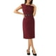 thumbnail image 4 of VESTIDO ELEGANTE DE MUJER INSPIRADO CHIC CON MANGAS DE CAPUCHA Y CINTURÓN PARA TRABAJAR BURDEOS S, 4 of 6