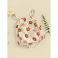 thumbnail image 2 of Bagilaanoe Newborn Baby Girl Rompers Floral Print Sleeveless Bodysuits 3M 6M 9M 12M 18M Infant Casual One Piece Short Jumpsuit, 2 of 7