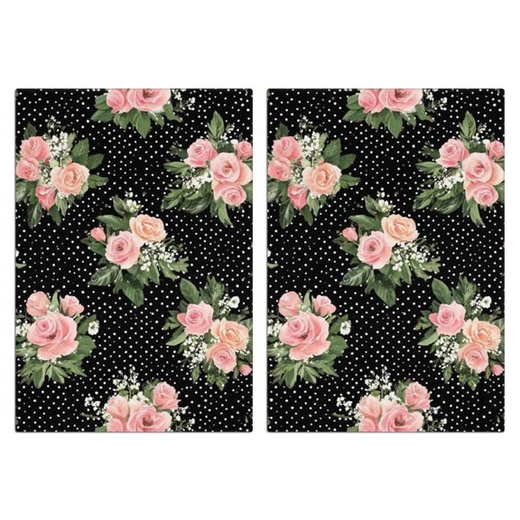 2 Pcs Funny Kitchen Towels,Pioneer Flower Microfiber Dish Towels,Kitchen Tea Towels,Kitchen Towel Set (18" X 26")