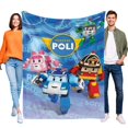thumbnail image 1 of Robocar Poli anti-pilling, suave, ligera, esponjosa y acogedora de lujo para hogar y cocina – Perfecta para niños y adultos,80X100cm, 1 of 6
