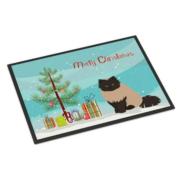 Carolines Treasures CK4760MAT 18 x 27 in. Colorpoint Persian Style Hymalayan No.2 Cat Merry Christmas Indoor or Outdoor Mat