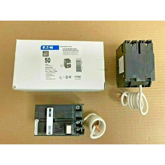 New EATON Cutler Hammer GFTCB GFTCB250 2 pole 50 amp Circuit Breaker GFI GFCB