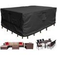 thumbnail image 1 of Funda para muebles de patio, rectangular, resistente, 600D, impermeable, seccional, para exteriores, funda para sofá, mesa de comedor exterior grande y fundas para sillas, funda para juego de conversa, 1 of 1