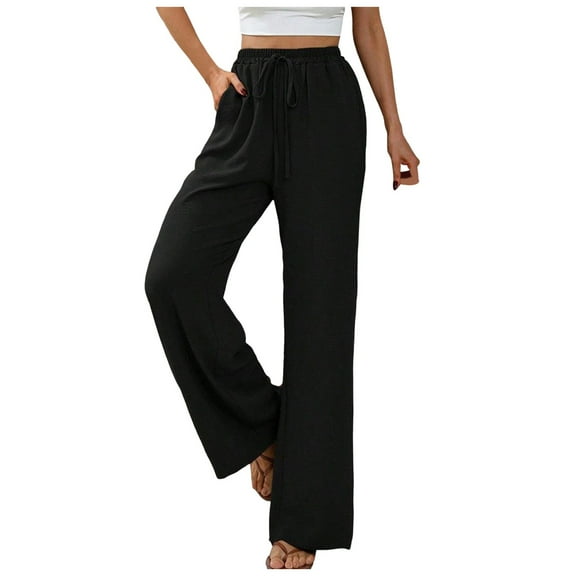 Summer Pants for Women Lounging Pants Women Sweat Casual Petite Comfy Sweats Zipper Scrub Dress plus Elastic Pant Beach Casual Trouser for Winter Running Women's Black L