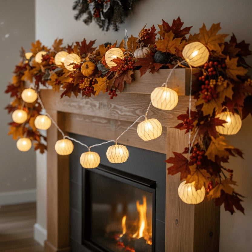 Indoor Battery-Operated LED Paper Ornament Christmas Garland, White, 8.2', by Holiday Time