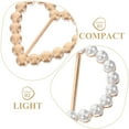 thumbnail image 4 of 6pcs Rhinestone Pearls Scarf Buckle Blouse Clasp Waist Buckle Shawl Ring Clip, 4 of 9